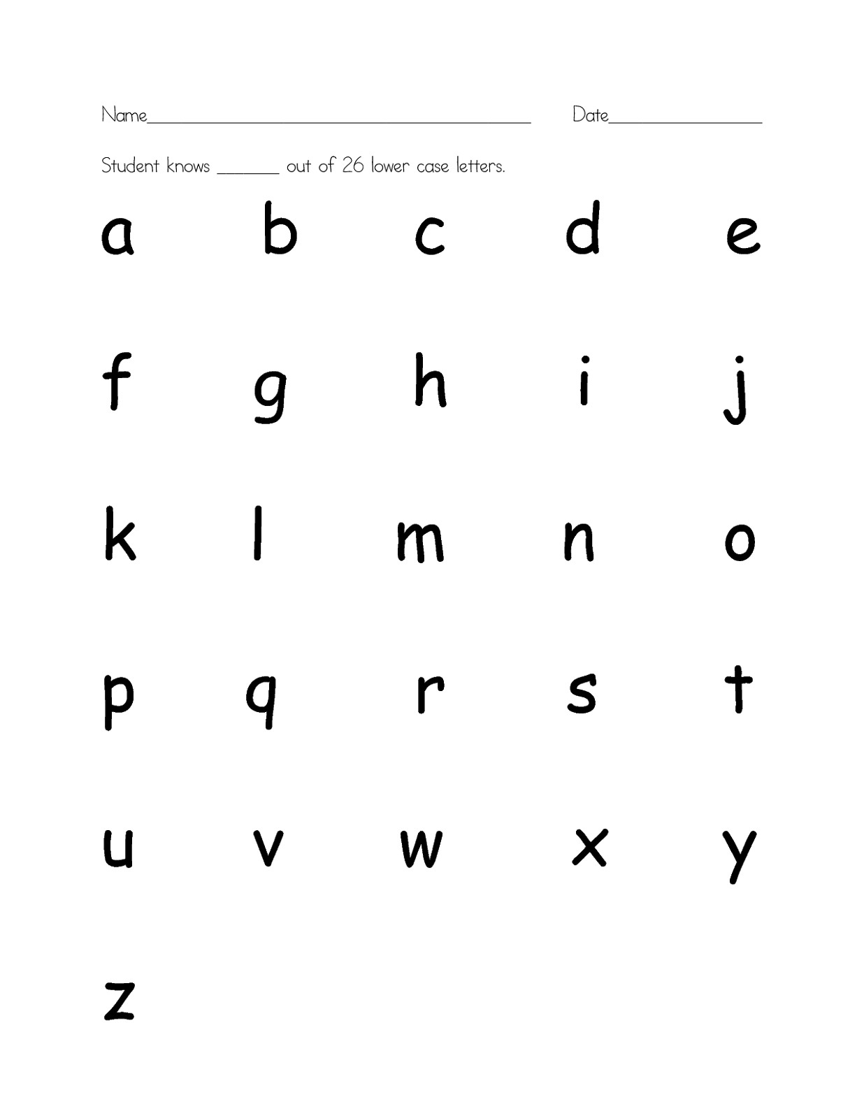 Lower Case Letters Printables Lower Case Letters Printables