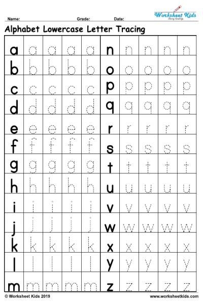 Lowercase Alphabet Tracing Free Lowercase Alphabet Tracing Free