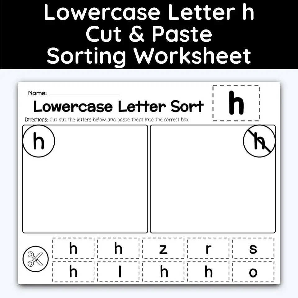 letter h cut and paste letter h cut and paste