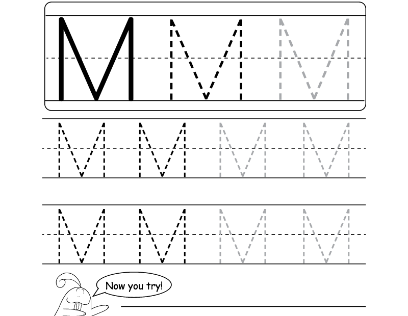 Lowercase Letter quot m quot Tracing Worksheet Doozy Moo