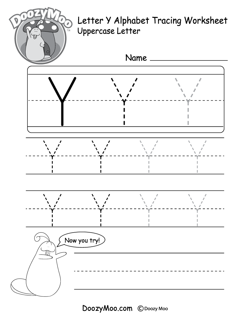 Lowercase Letter quot y quot Tracing Worksheet Doozy Moo Lowercase Letter quot y quot Tracing Worksheet Doozy Moo