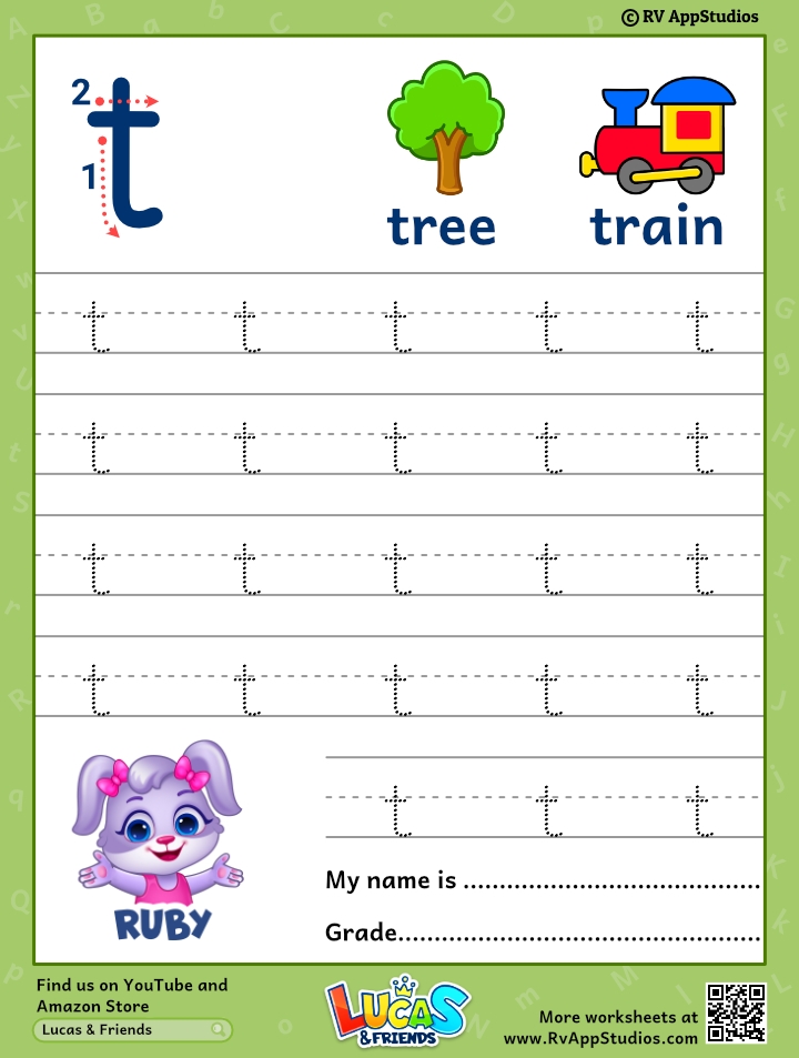 letter t to trace letter t to trace