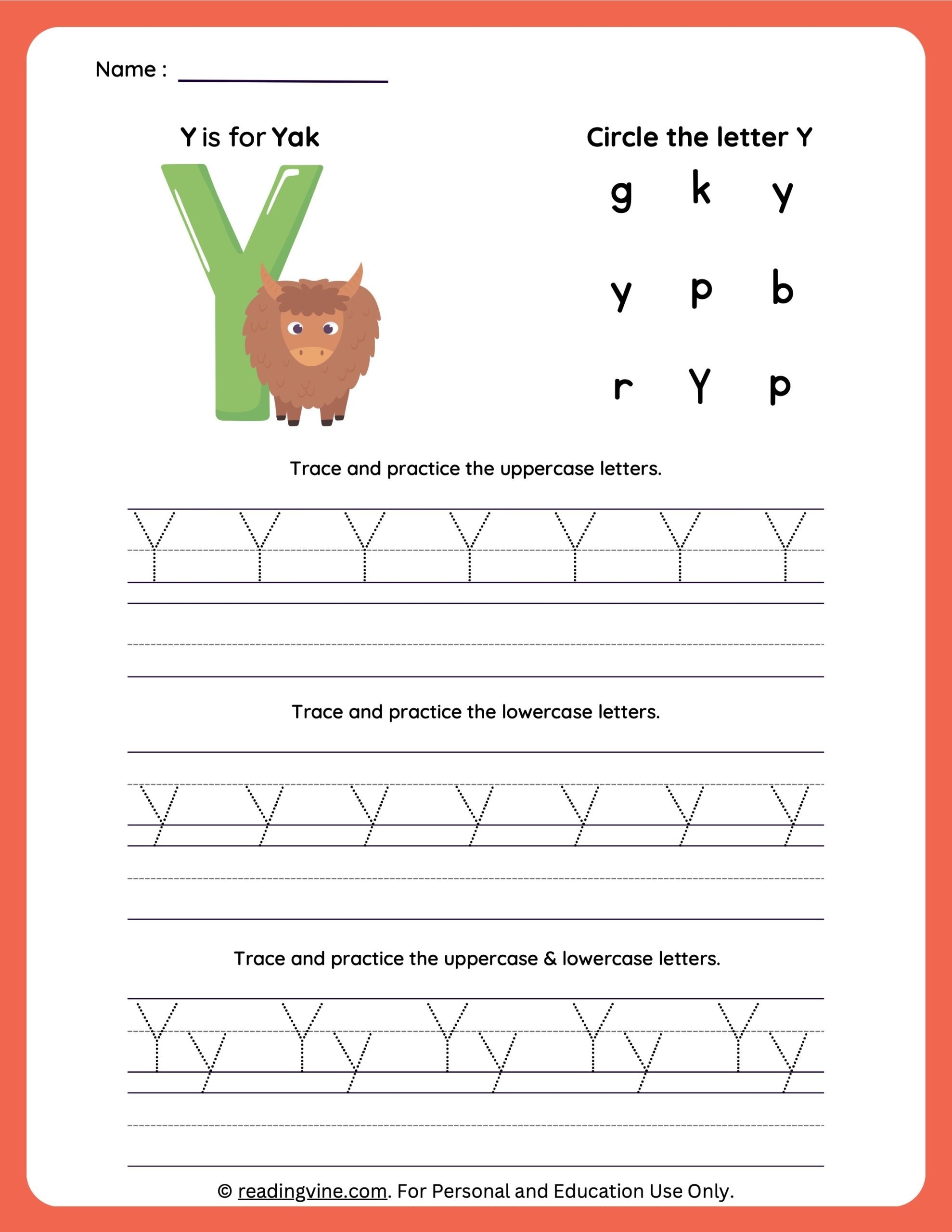 Lowercase Letter Y Tracing Worksheet Printable Y Is For Yacht Lowercase Letter Y Tracing Worksheet Printable Y Is For Yacht