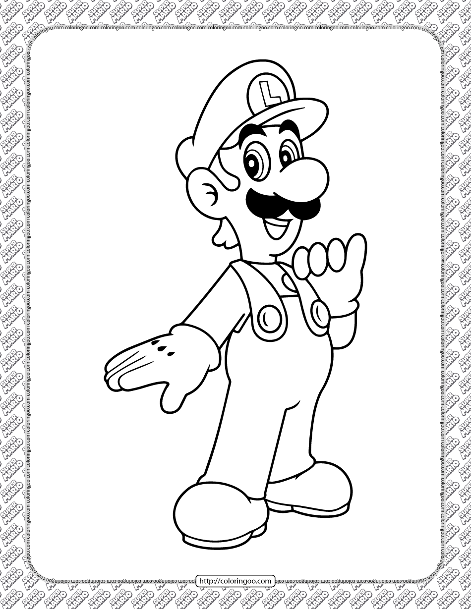 Luigi Printable Coloring Pages Luigi Printable Coloring Pages