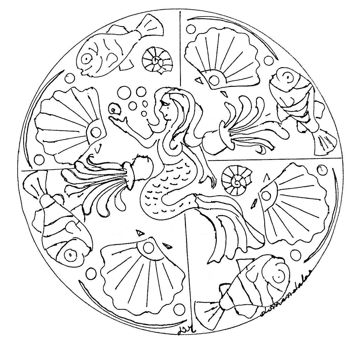Mandala facile sirene Mandalas Kids Coloring Pages Mandala facile sirene Mandalas Kids Coloring Pages