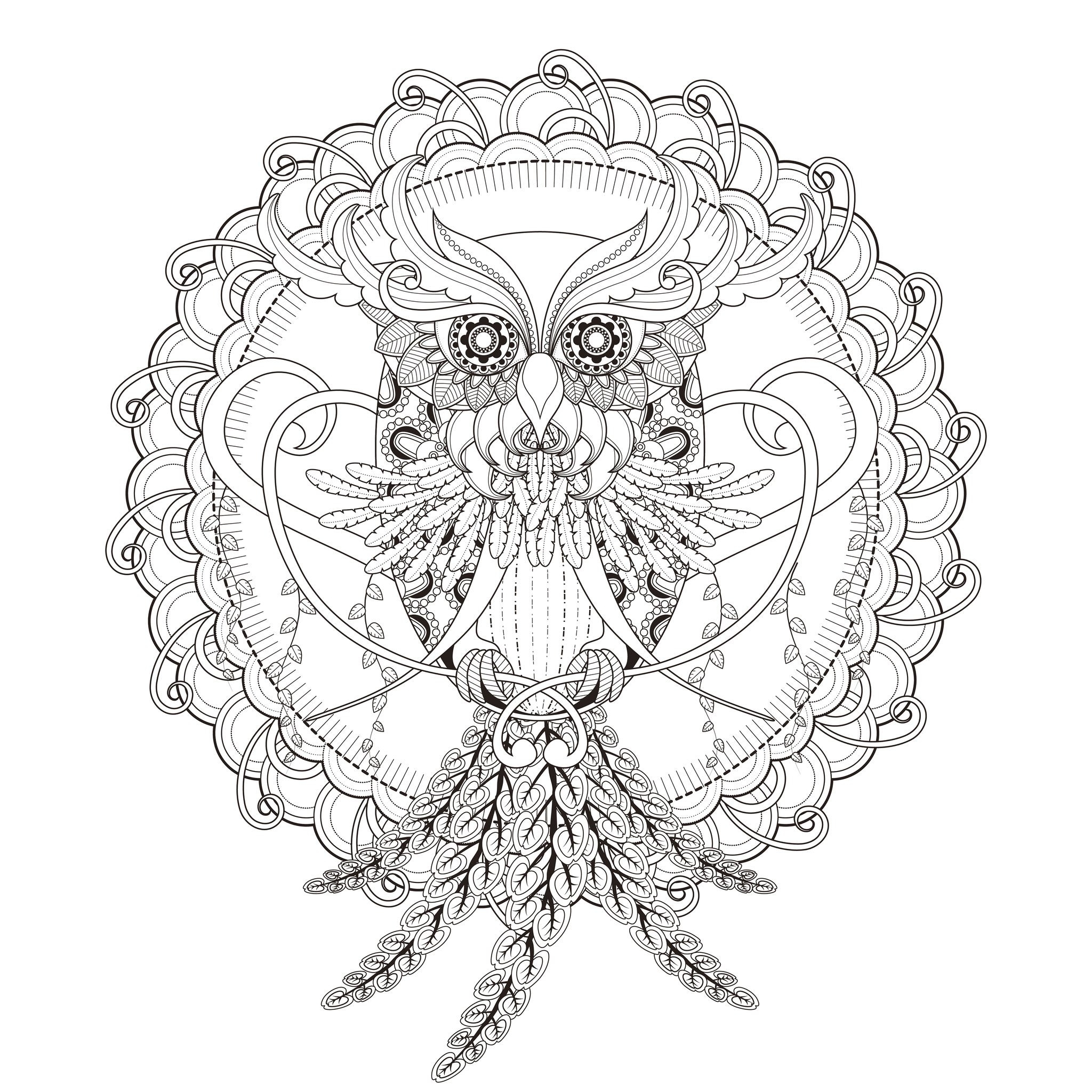 Mandala Owl By Kchung Mandalas Coloring Pages For Adults Mandala Owl By Kchung Mandalas Coloring Pages For Adults