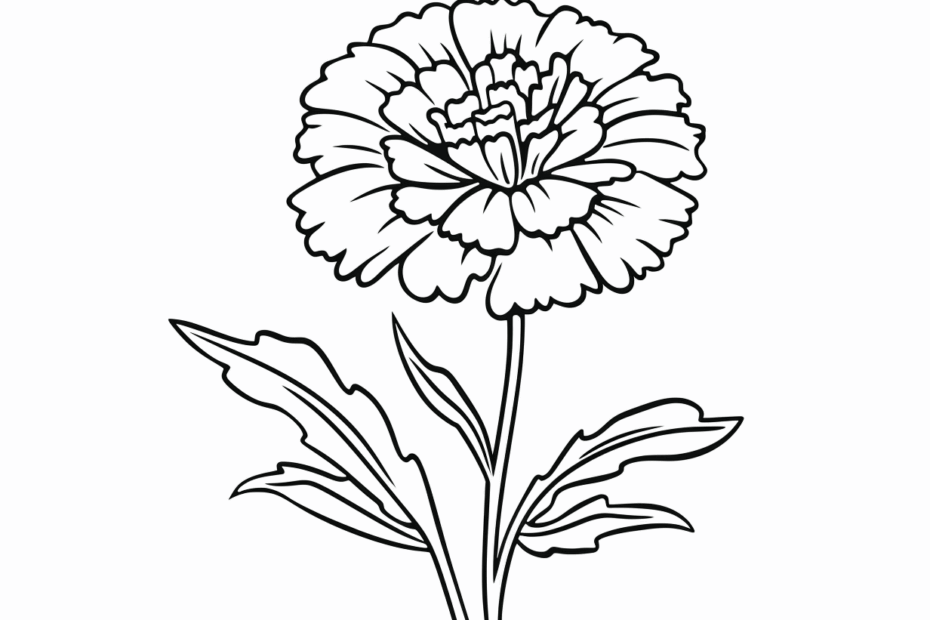 Marigold Flower Coloring Sheet Coloring Page