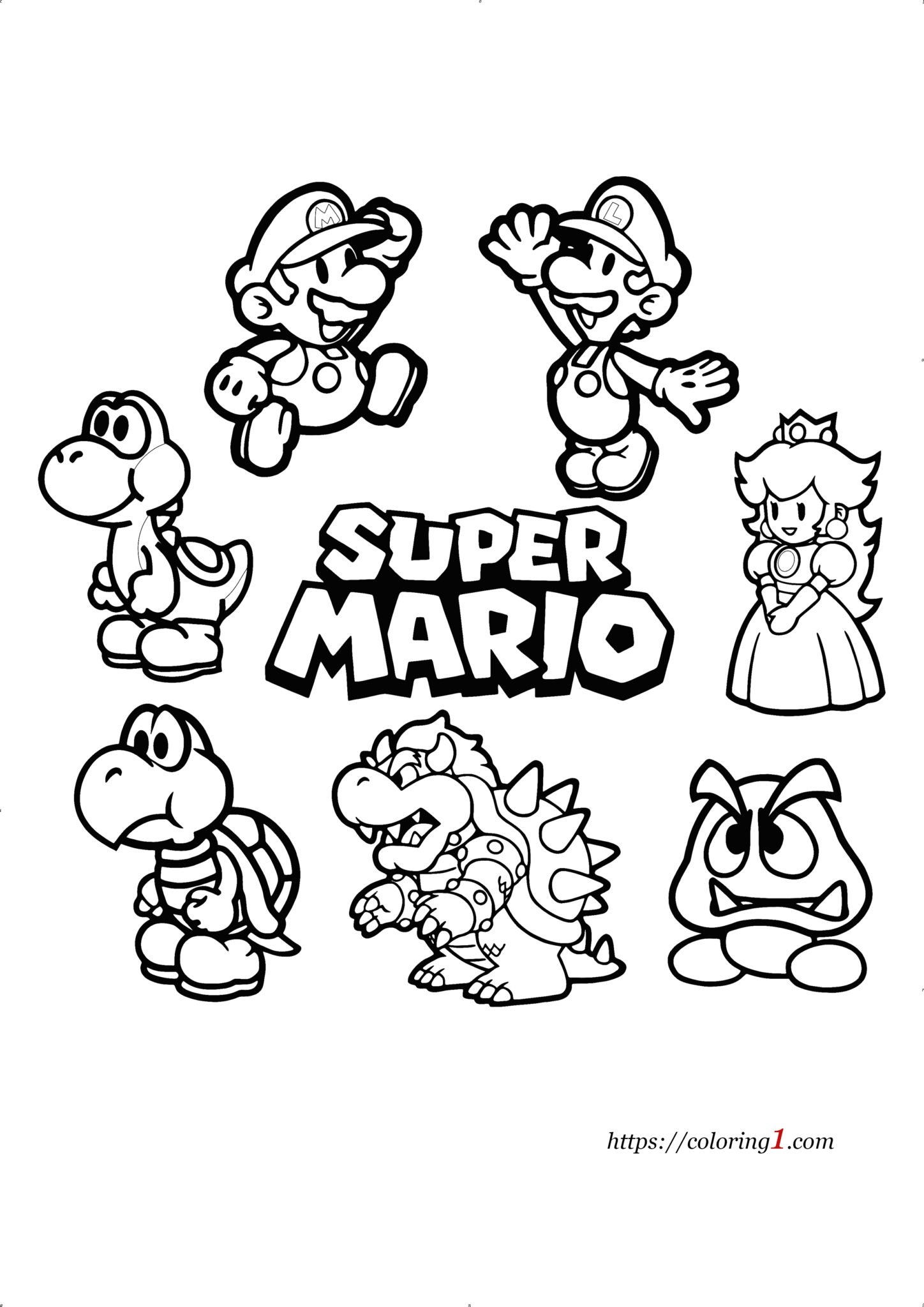 Mario coloring sheets free Mario coloring sheets free