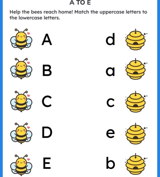 Matching Uppercase Lowercase Letters Printable Worksheets Infoupdate