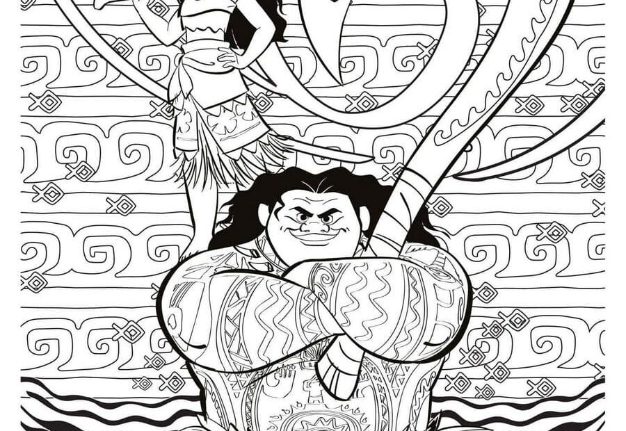 Maui Coloring Page In Pdf Moana Ready For Download