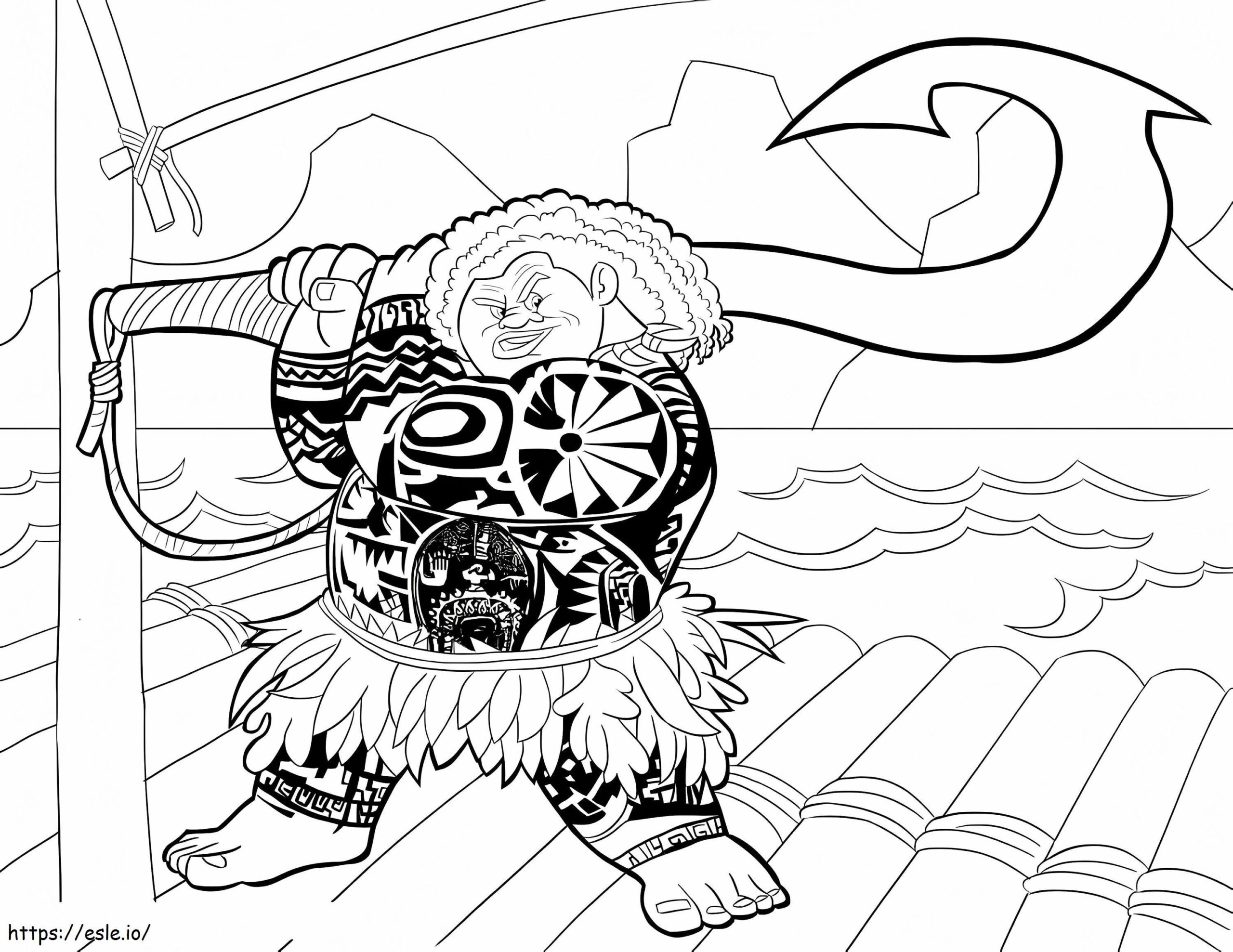 Maui With Hook Coloring Page Maui With Hook Coloring Page
