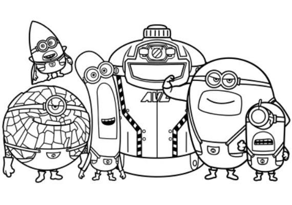 Mega Minions Despicable Me 4 Coloring Page 1 PNG And 1 PDF A4 Size For Mega Minions Despicable Me 4 Coloring Page 1 PNG And 1 PDF A4 Size For