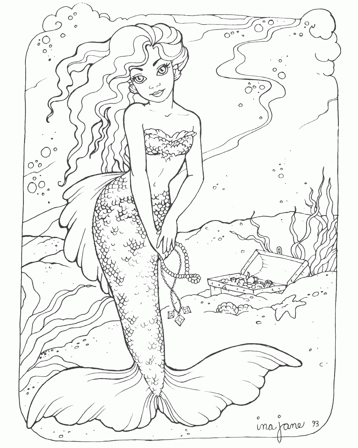 Mermaid Coloring Pages Mermaid Coloring Pages