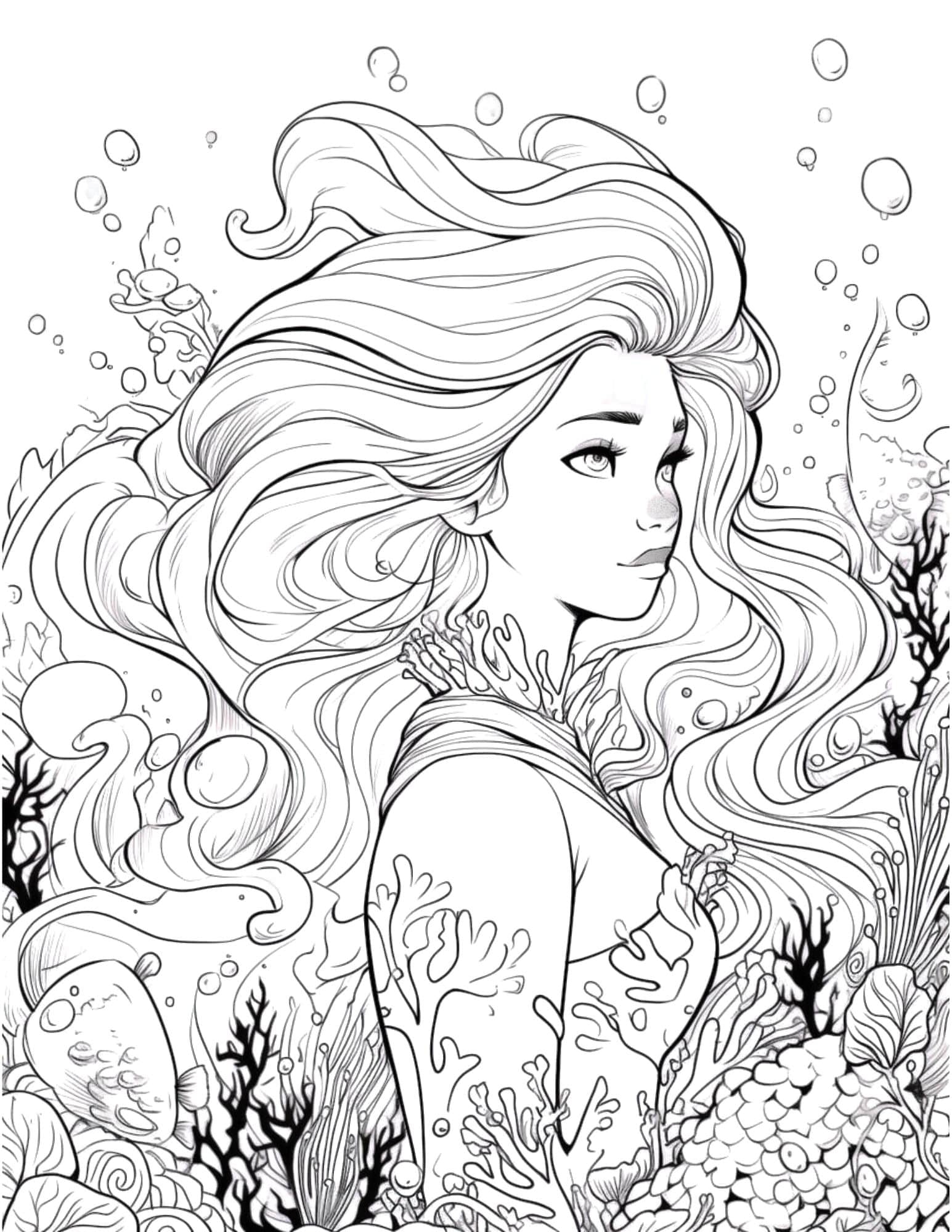 Mermaid Coloring Pages Hard Coloring Pages Mermaid Coloring Pages Hard Coloring Pages