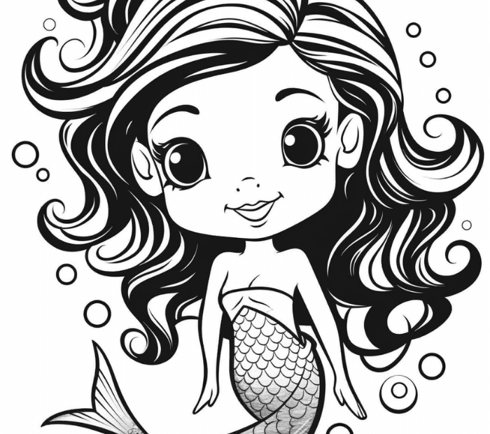 Mermaid Coloring Pages Hue Therapy