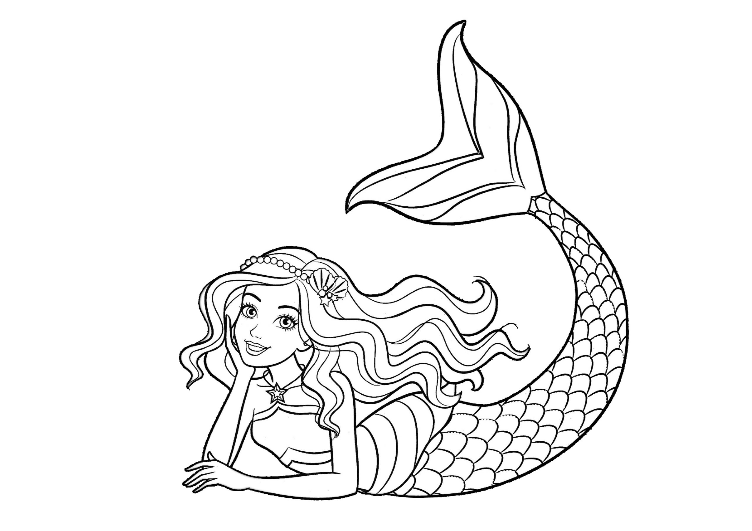 mermaid colouring in picture