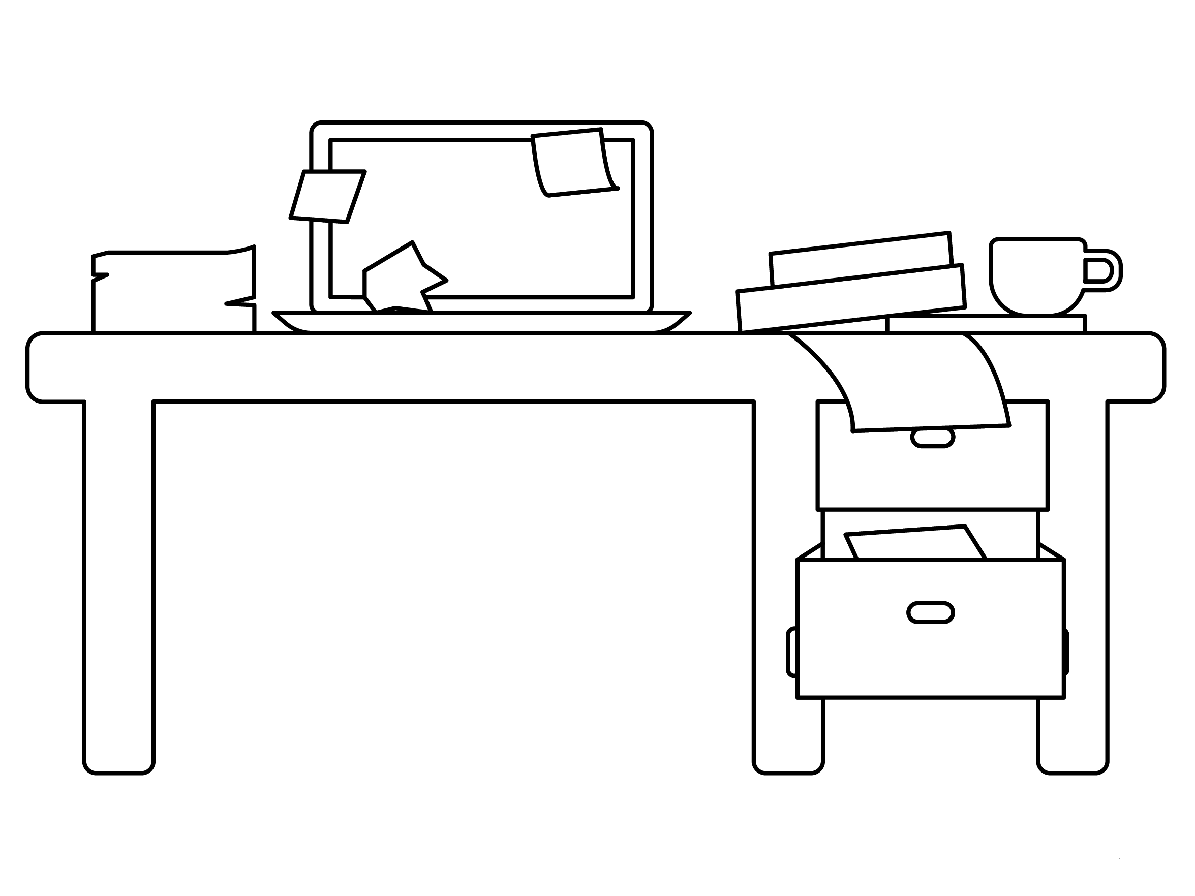 Messy Desk Coloring Page ColouringPages Messy Desk Coloring Page ColouringPages