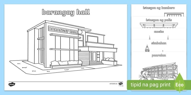 Mga Lugar Sa Pamayanan Coloring Preschool Twinkl