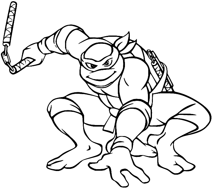 Michelangelo Ninja Turtle Coloring Page Free Printable Coloring Pages