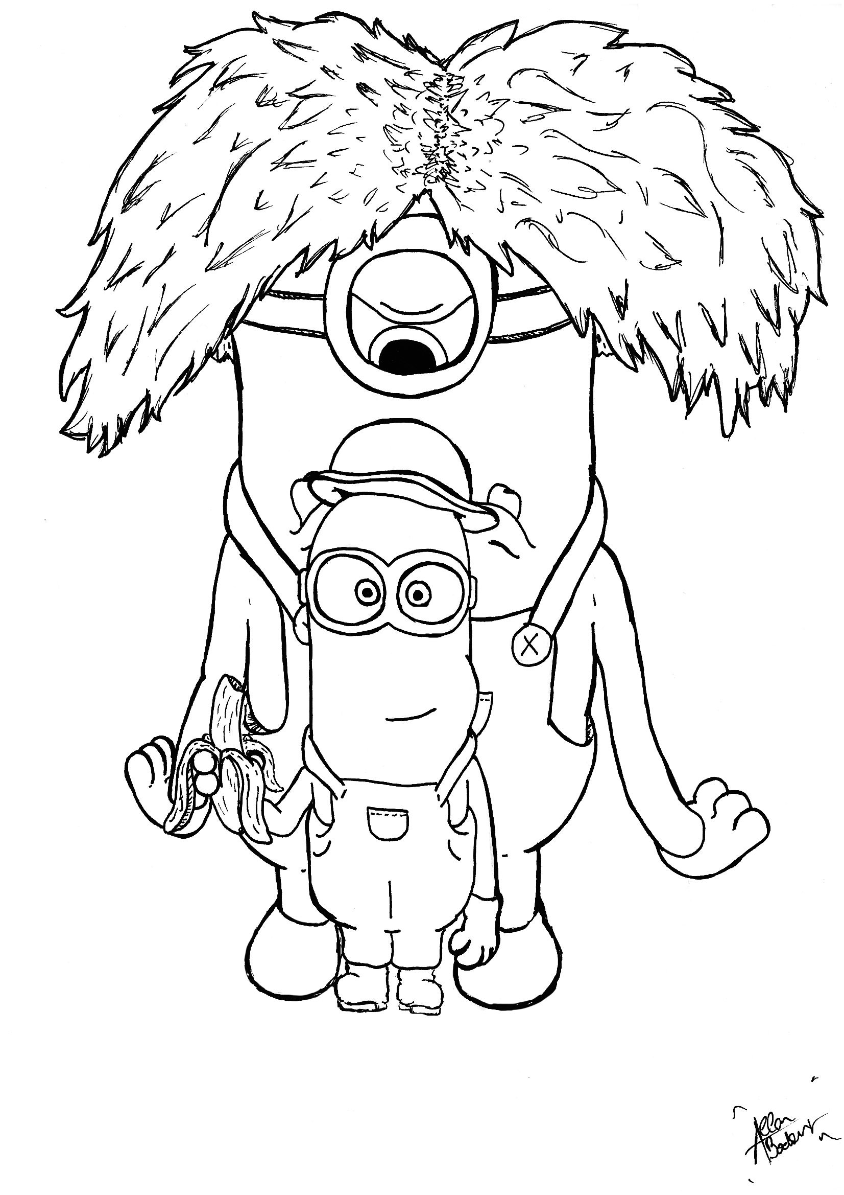 Minions Number for Coloring Pages Printable Minions Number for Coloring Pages Printable