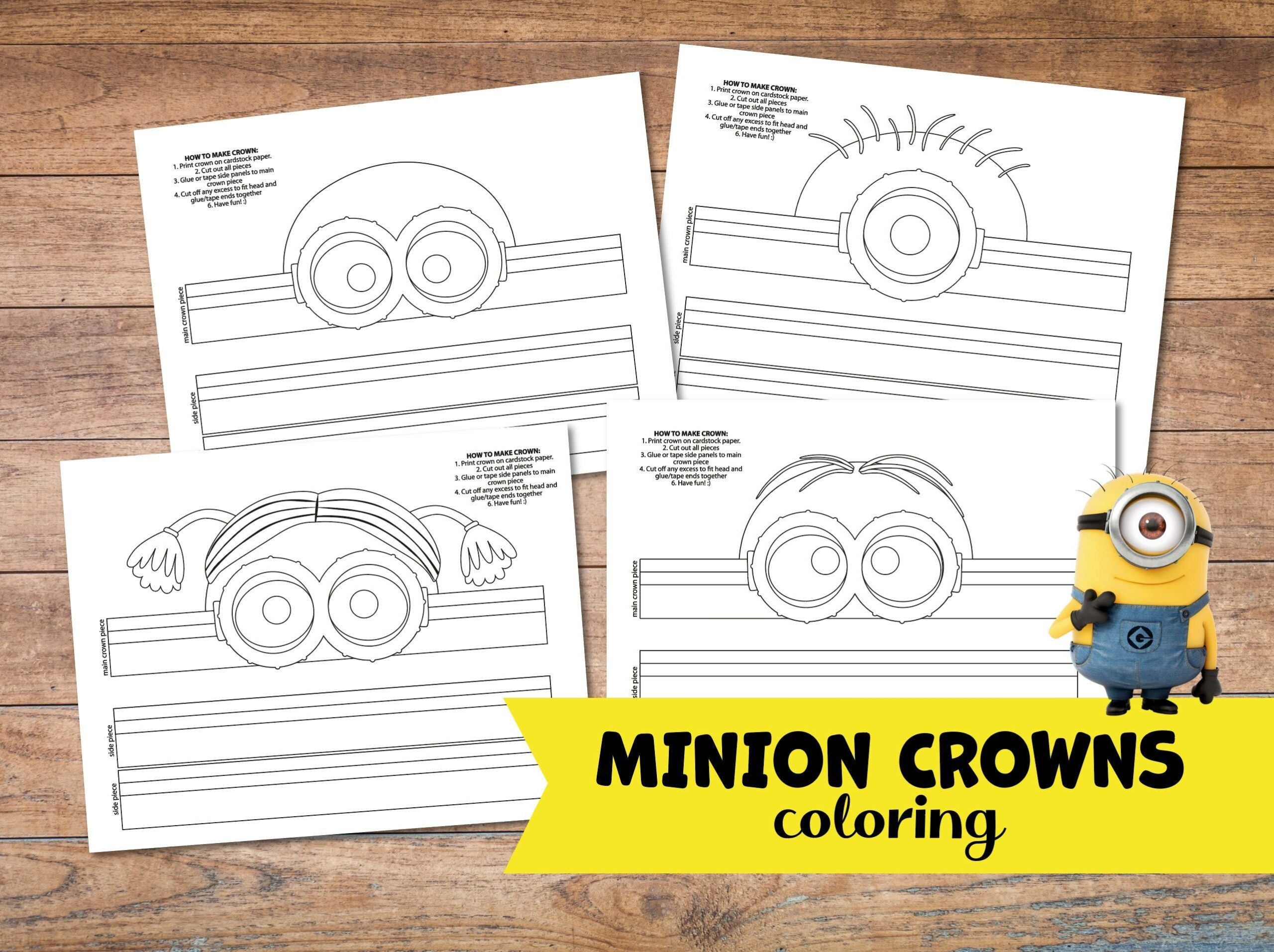 Minon Crown Coloring Minion Birthday Crown Minon Mask DIY Minion Minon Crown Coloring Minion Birthday Crown Minon Mask DIY Minion
