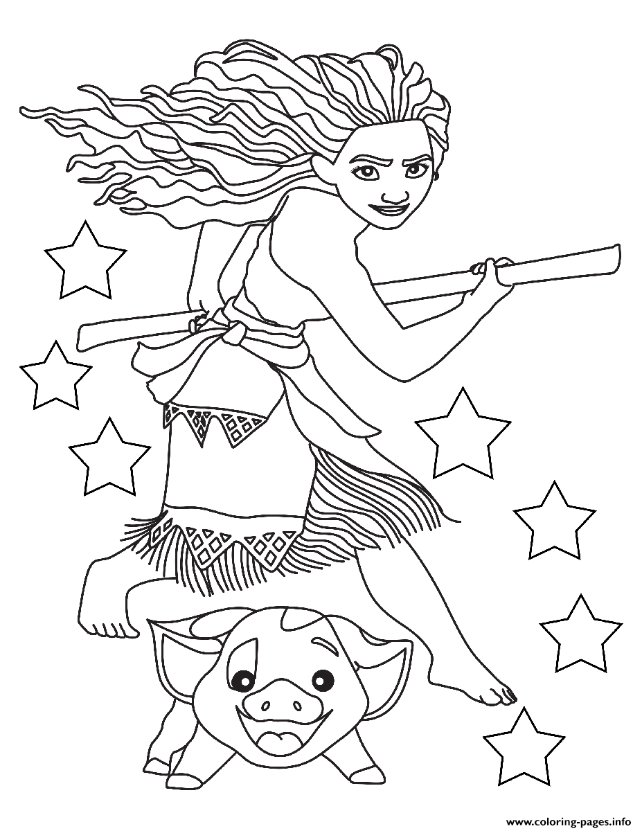 Moana And Pig Ready Coloring Pages Printable Moana And Pig Ready Coloring Pages Printable