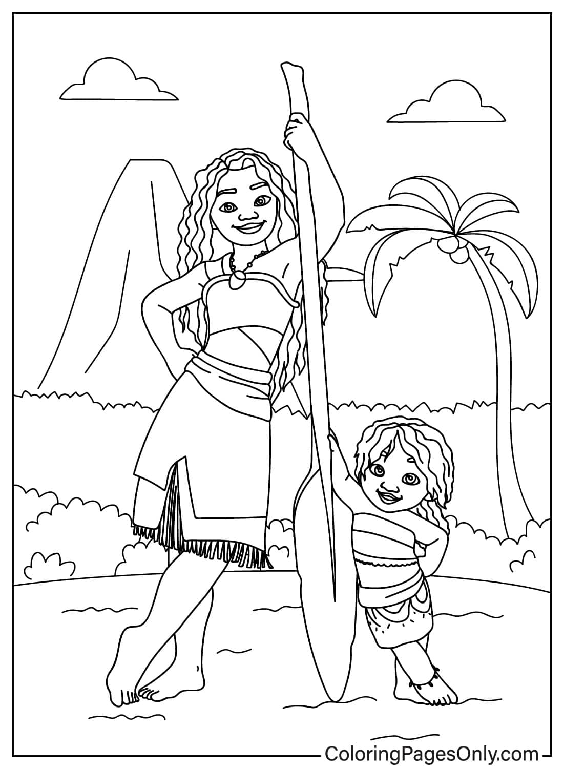 Hula Moana Coloring Page Hula Moana Coloring Page