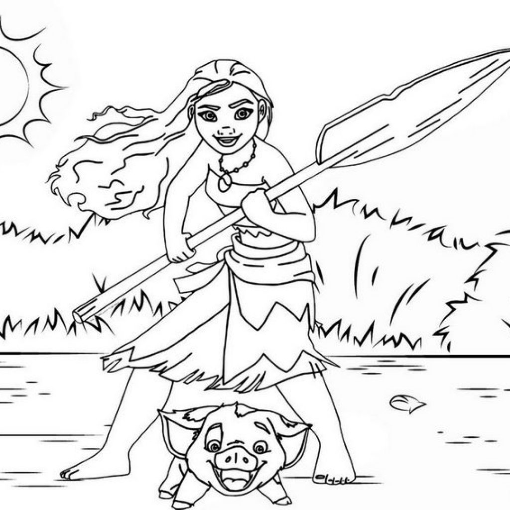 Color by Number Moana Coloring Page