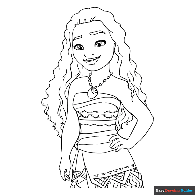 Moana Coloring Page Easy Drawing Guides Moana Coloring Page Easy Drawing Guides