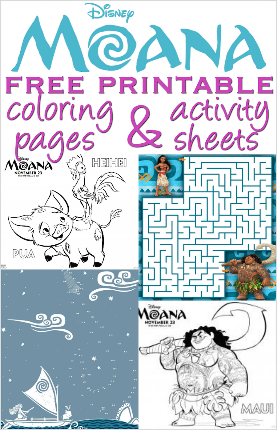 Moana Coloring Pages And Activity Sheets Over 30 Free Disney Printables Moana Coloring Pages And Activity Sheets Over 30 Free Disney Printables