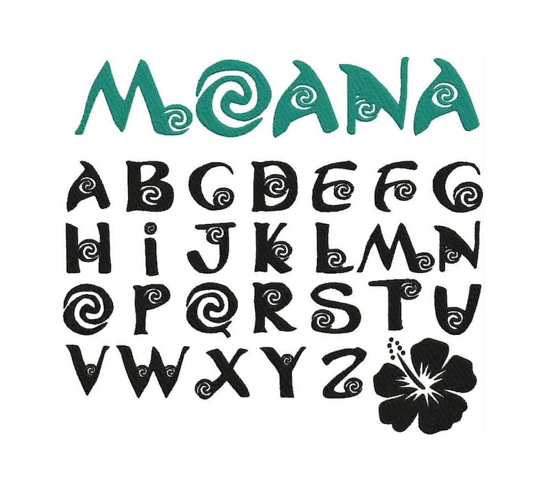 Moana Font Embroidery Design Moana Embroidery Design Moana Etsy Moana Font Embroidery Design Moana Embroidery Design Moana Etsy