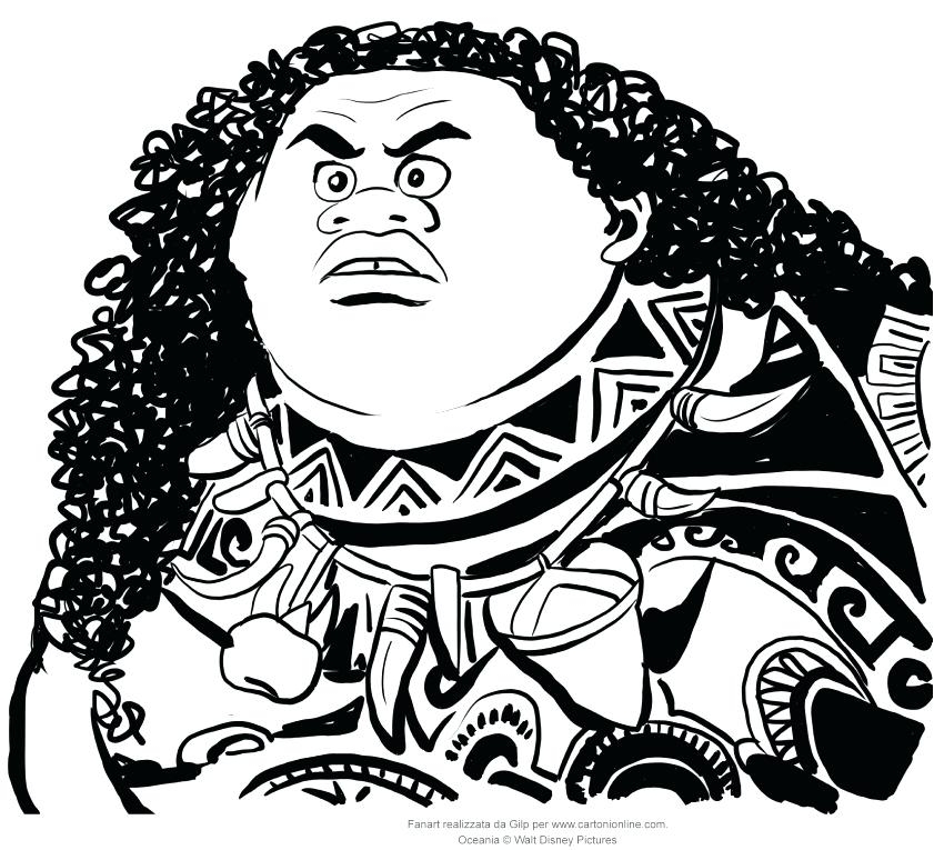 Maui Moana Color Pages Maui Moana Color Pages
