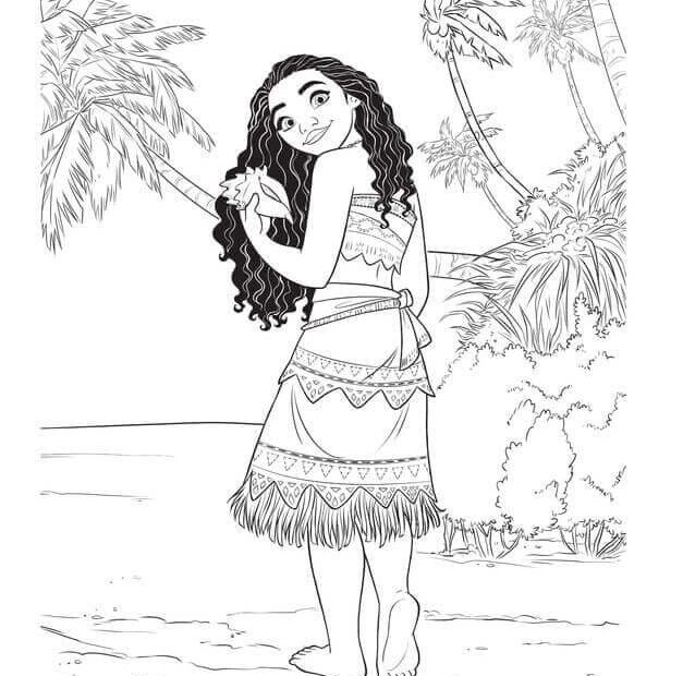 Moana On The Beach Coloring Page Free Printable Coloring Pages For Kids