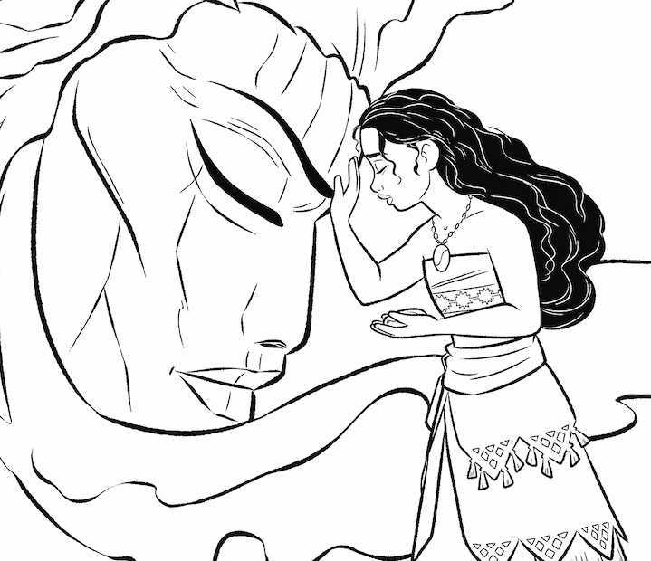 Moana Te Fiti Coloring Page Coloring Pages