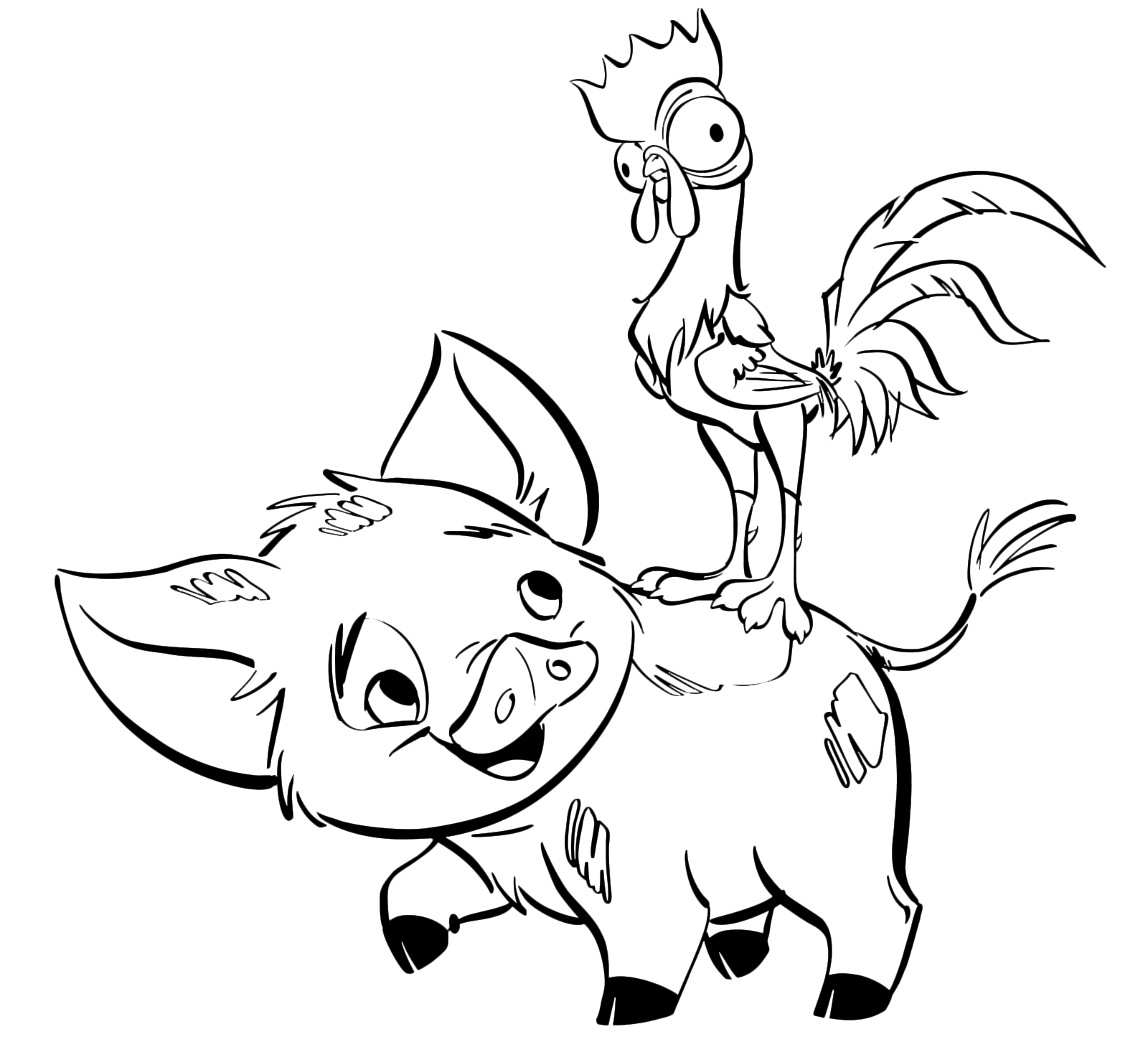 Moana The HeiHei Rooster On The Pig Pua Back Moana The HeiHei Rooster On The Pig Pua Back