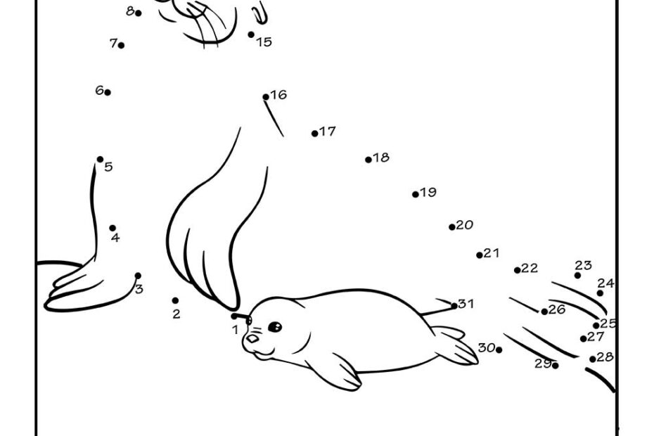 Mom And Baby Seal Dot To Dot Worksheet Woo Jr Kids Activities