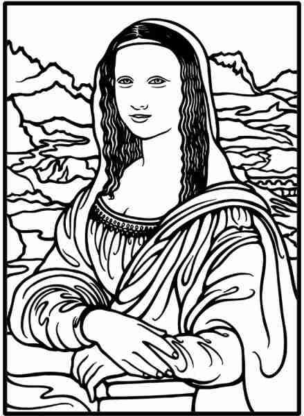 Mona Lisa Coloring Page At GetColorings Free Printable Colorings 