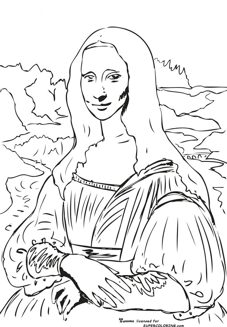 Mona Lisa Coloring Page Coloring Home