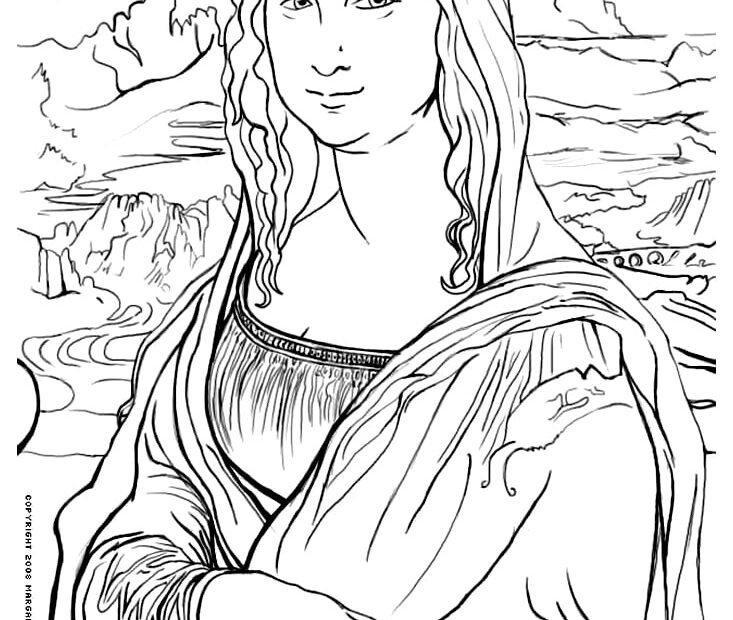 Mona Lisa Coloring Page Masterpieces Adult Coloring Pages