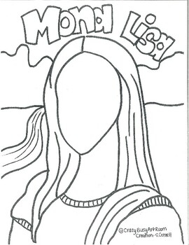 Mona Lisa Coloring Sheet By Crazy Busy Art Room TPT Mona Lisa Coloring Sheet By Crazy Busy Art Room TPT