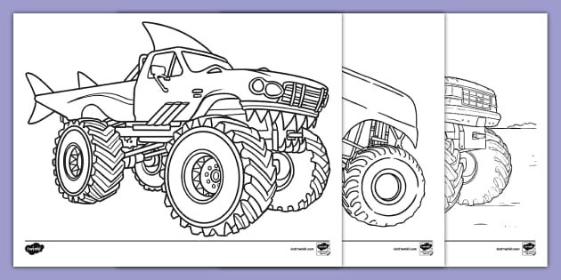 free monster trucks color sheets free monster trucks color sheets