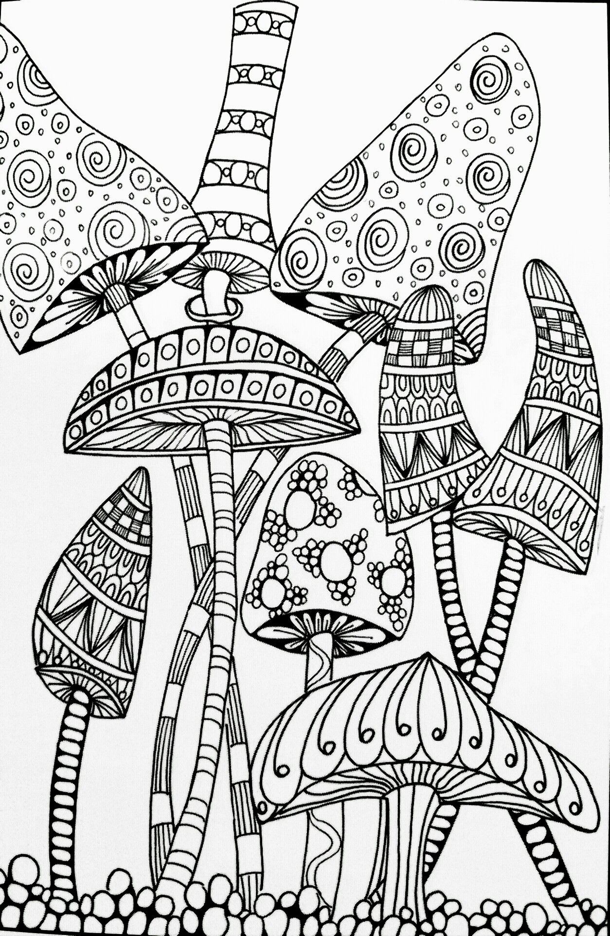 Mushrooms Coloring Book AdultcoloringbookZ Mushrooms Coloring Book AdultcoloringbookZ