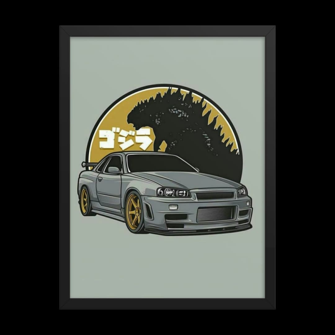 Nissan Skyline Gtr Godzilla Colour Block Poster Print Wall Art Etsy