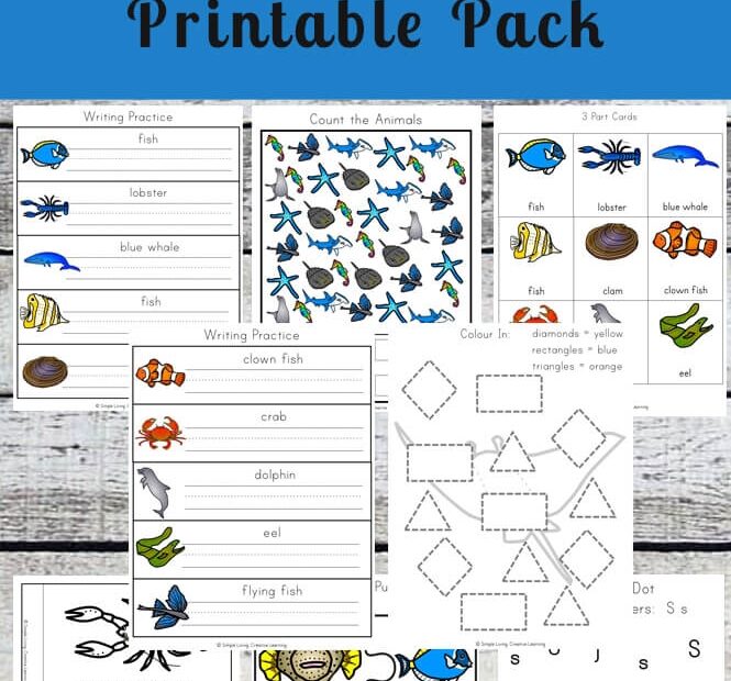 Ocean Animals Printable Pack Simple Living Creative Learning