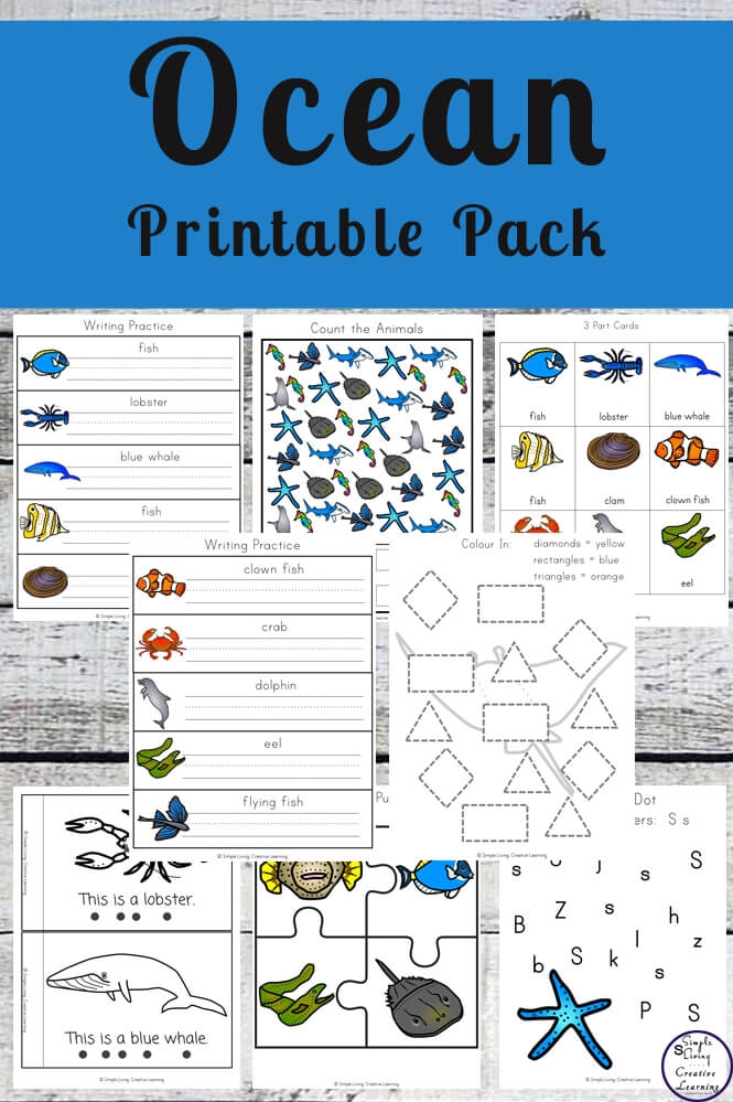 Ocean Animals Printable Pack Simple Living Creative Learning Ocean Animals Printable Pack Simple Living Creative Learning