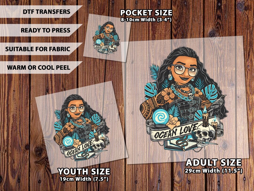 Ocean Love Moana Goth Rocker Tattoo Princess Sublimation PNG Bundle Ocean Love Moana Goth Rocker Tattoo Princess Sublimation PNG Bundle