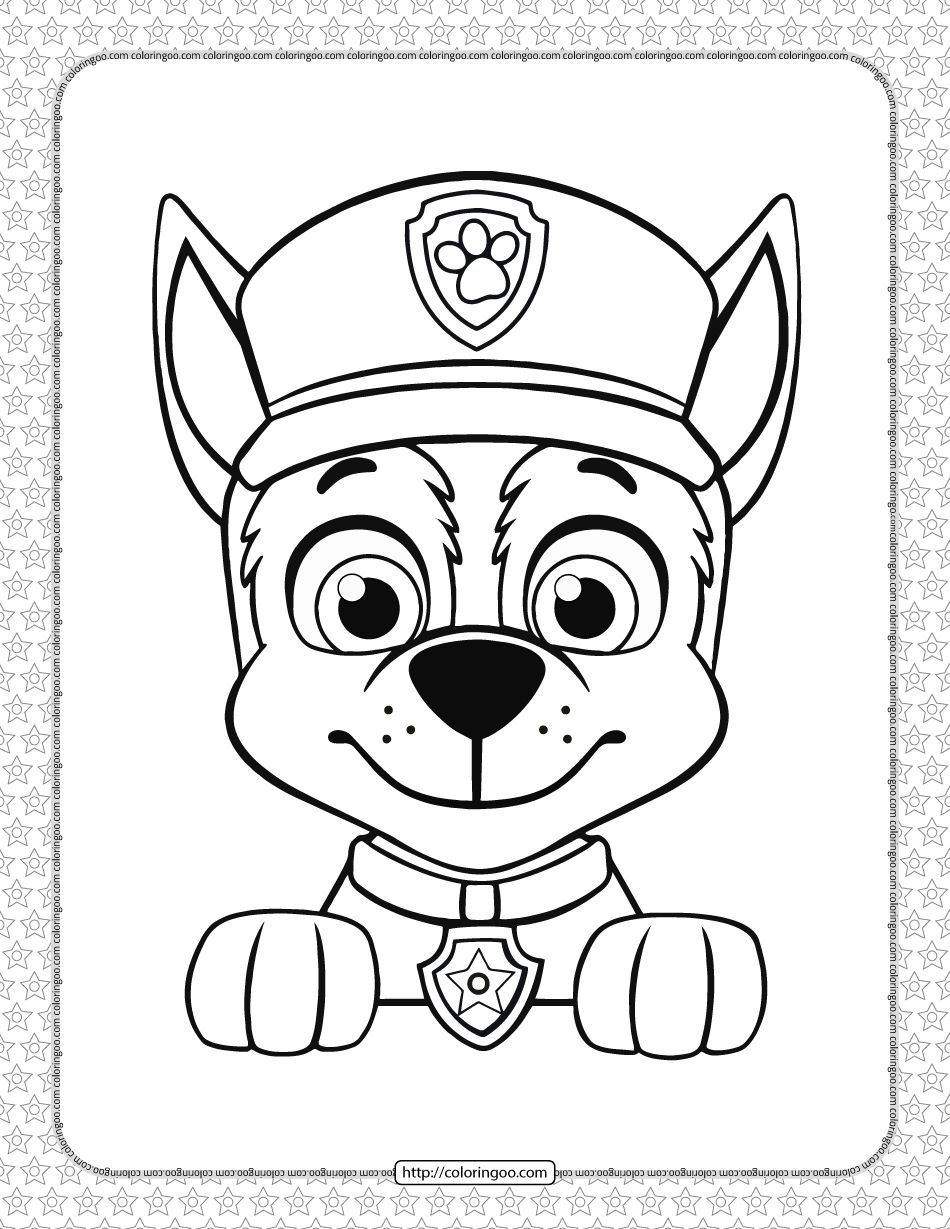 Paw Patrol Chase Coloring Sheet Paw Patrol Chase Coloring Sheet