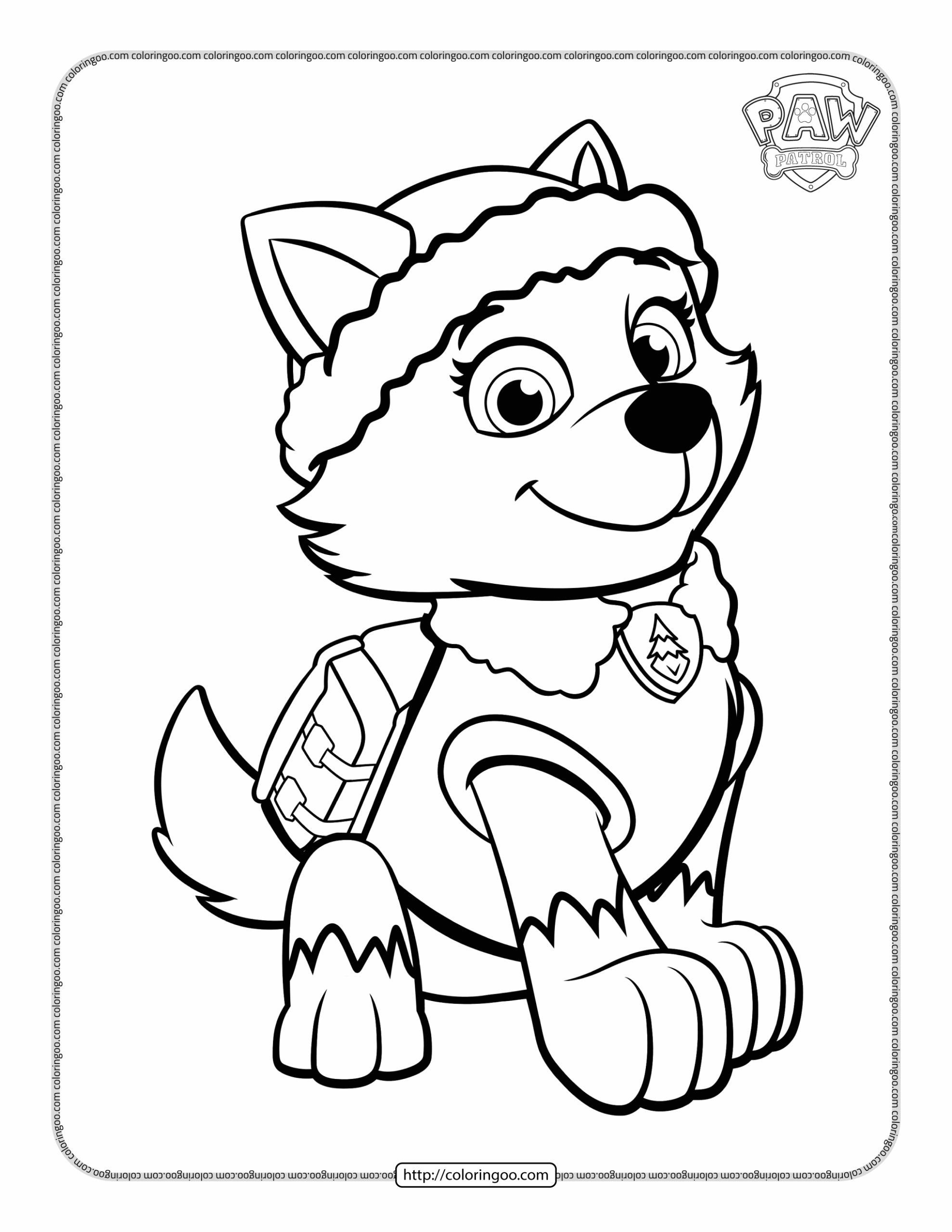 Paw Patrol Everest Coloring Sheet Paw Patrol Everest Coloring Sheet