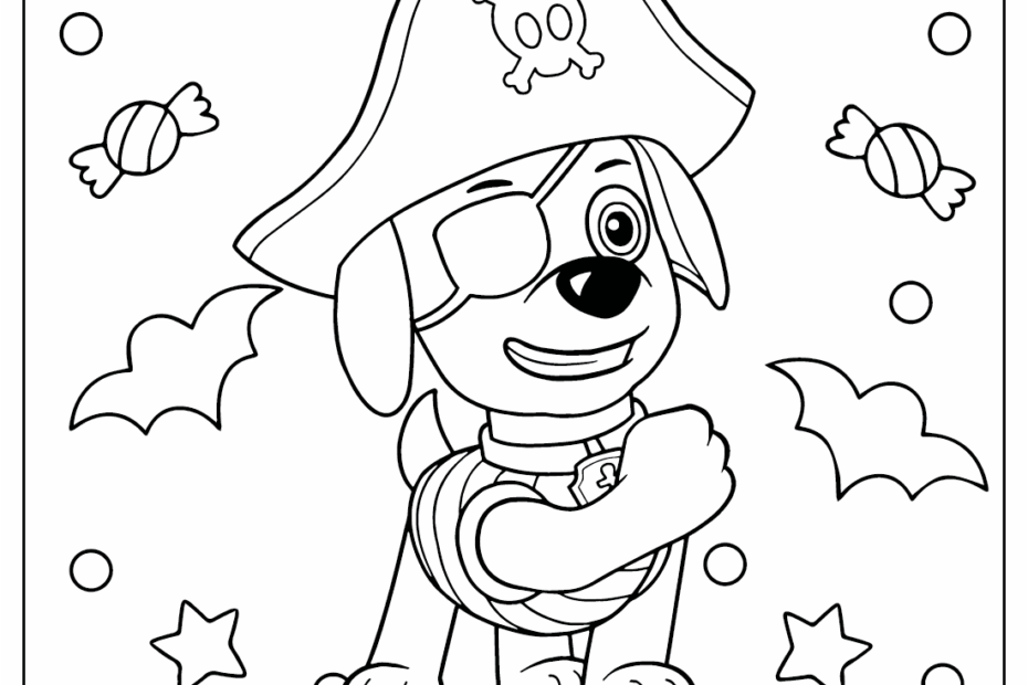 Paw Patrol Happy Halloween Coloring Page Free Printable Coloring Pages