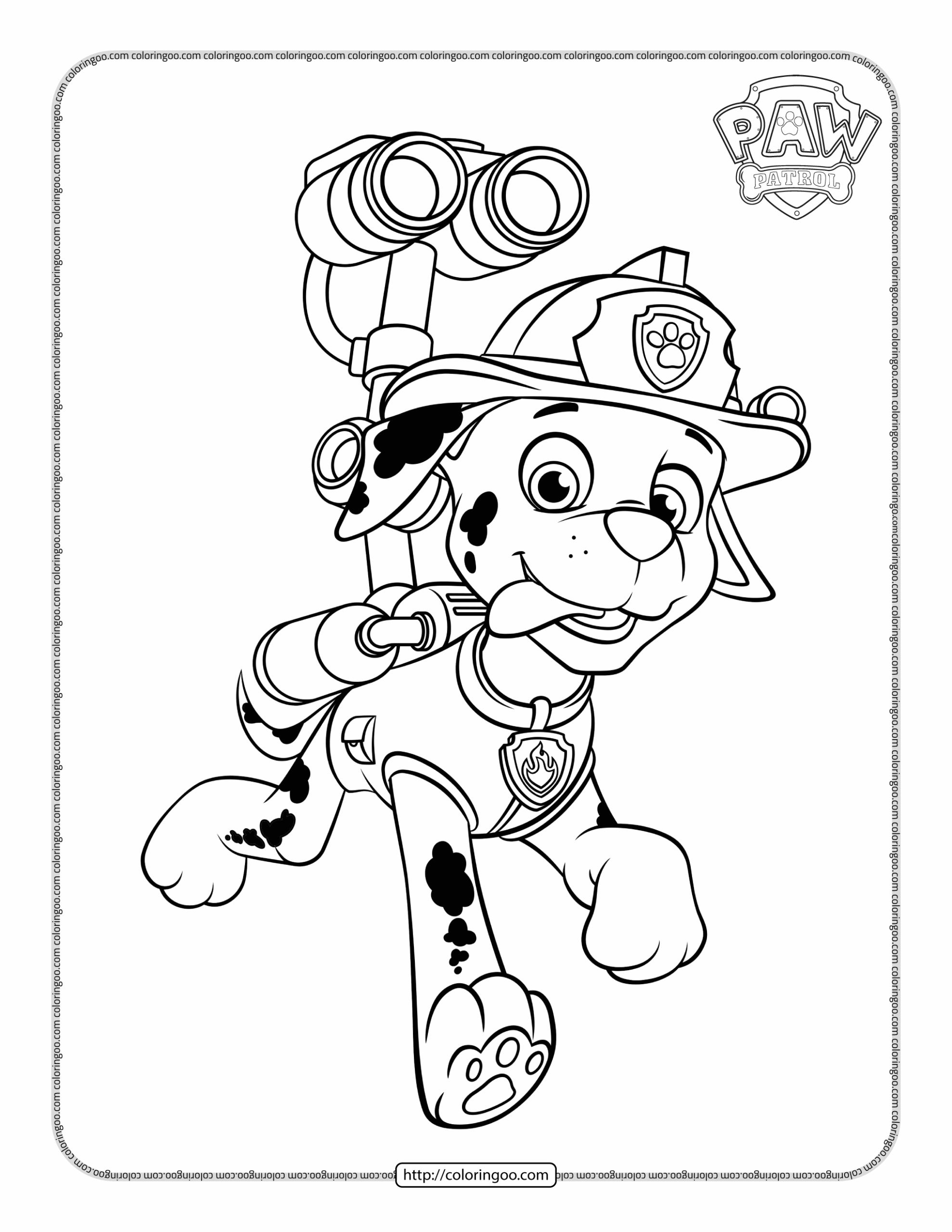 Paw Patrol Marshall Coloring Sheet Paw Patrol Marshall Coloring Sheet